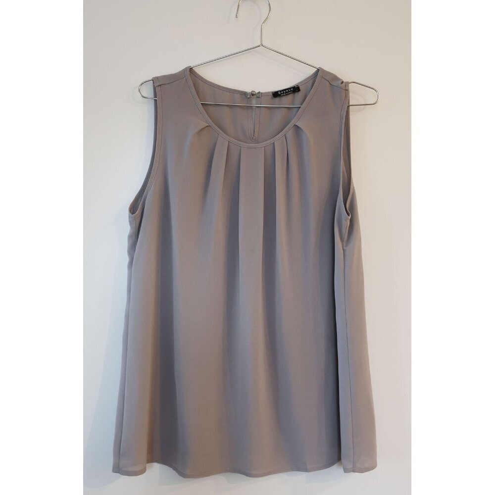 Sleeveless Chiffon Blouse L Grey